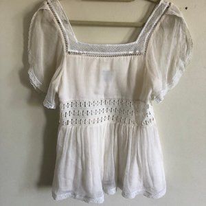 CATHERINE MALANDRINO WHITE SILK BLOUSE - 6